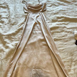 Beige satin dress